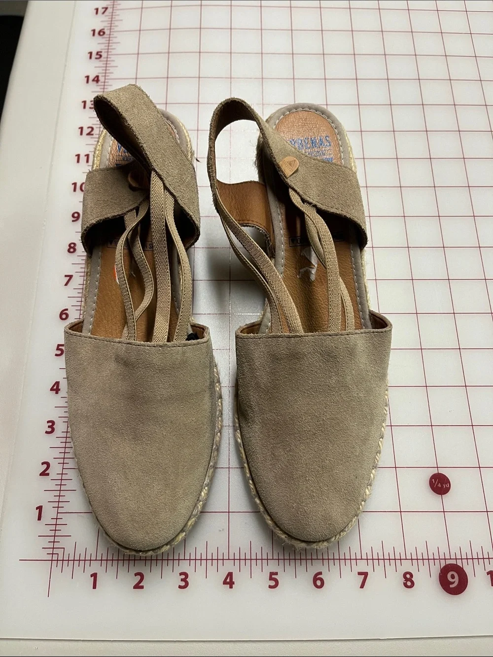 VERBENAS Casual Summer Beach Made in Spain Raffia 2.5 Wedge Tan Espadrilles SZ 8